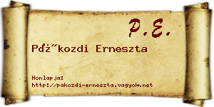 Pákozdi Erneszta névjegykártya